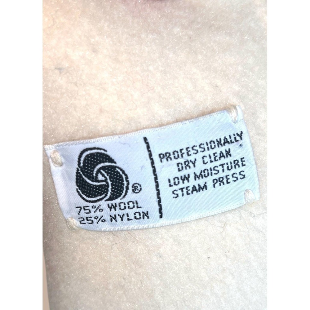 VTG 1960s Portrait Wool Maxi Coat L ILGWU Union Made USA Ivory Duster Trench Mod - Picture 13 of 16